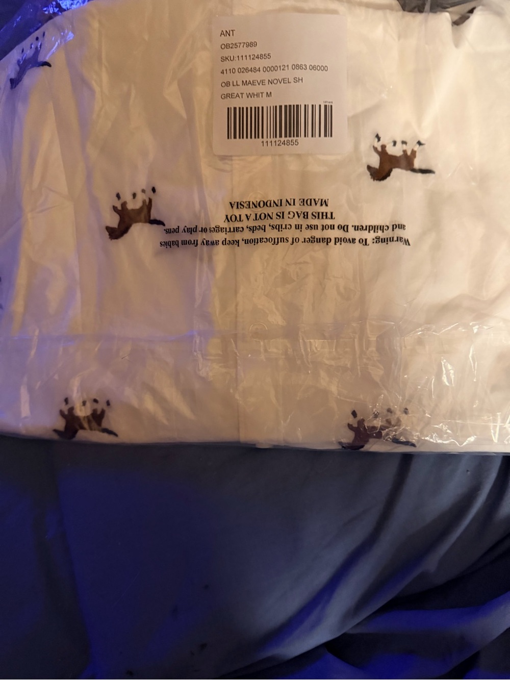 Maeve White Button-Down Shirt with Brown Horse Embroidery - Picture 7 of 7